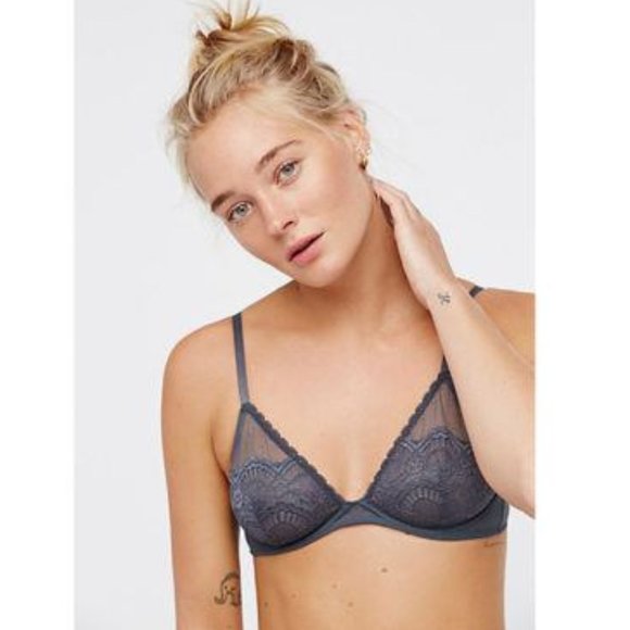 free people lace triangle bra